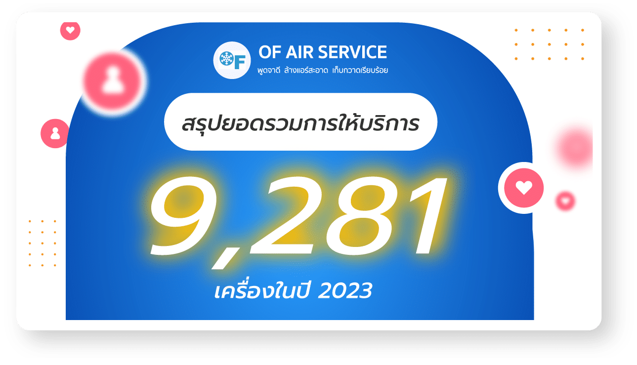 บริการ ล้างแอร์ ขอบคุณลูกค้า จำนวนเครื่อง 2023