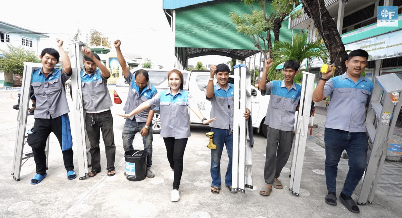 ล้างแอร์ลาดพร้าว โรงเียนคลองทรงกระเทียม ทีมงาน OFAir Service [1]